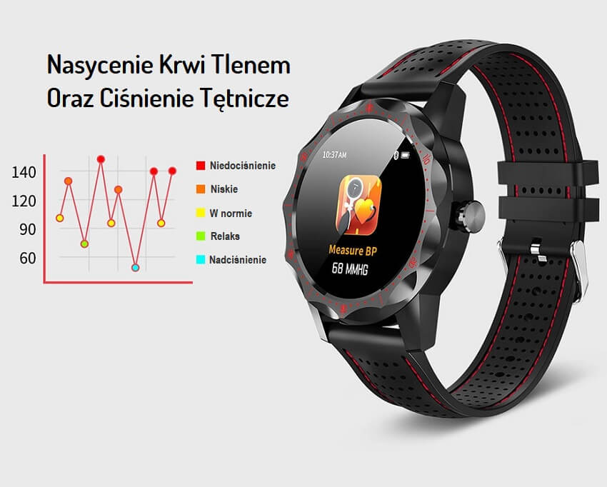 Sportowy Smartwatch Fornax SK1 Pulsometr - Pedometr